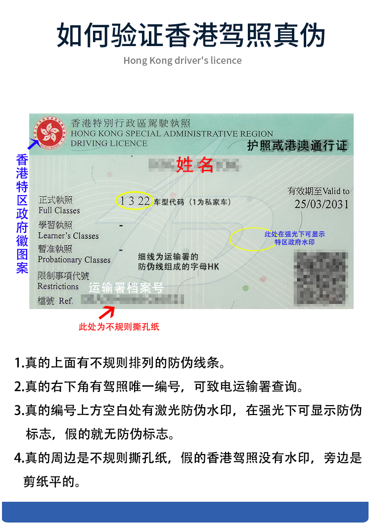 如何验证香港驾驶执照真伪图片指示 如何验证香港驾驶执照真伪图片指示